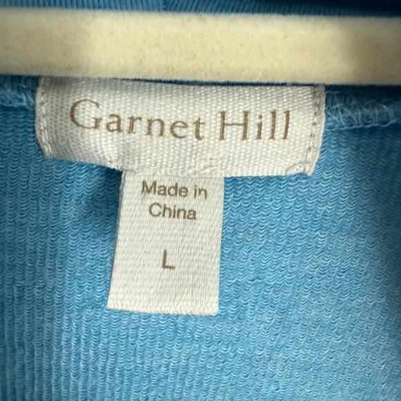 Garnet Hill Cowl-Neck Knit Tunic Women's Size L Blue Drop Shoulders Cozy Casual - Picture 7 of 10